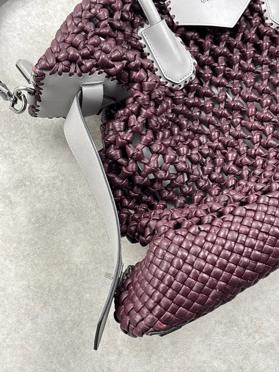 Givenchy Burgundy Leather Woven Net Totebag wqwQjyJC 9