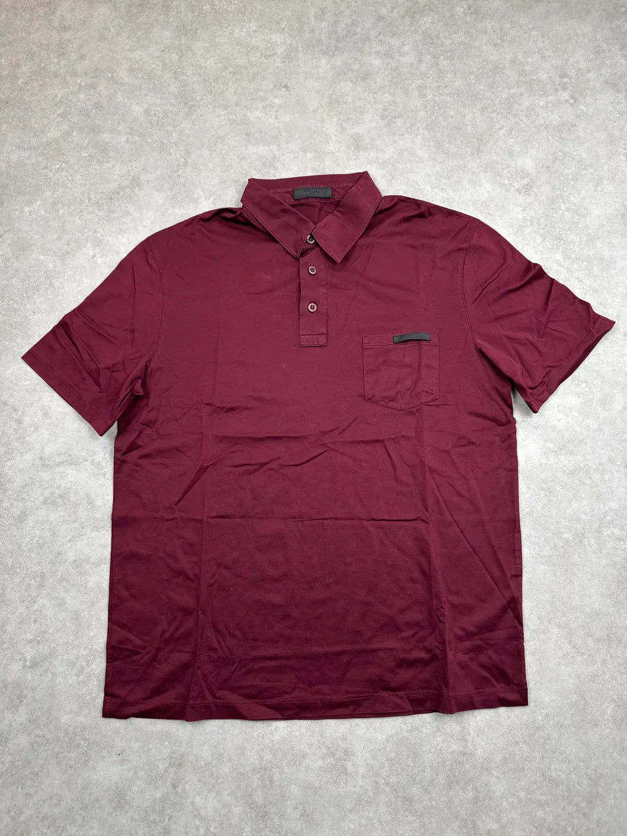 2010s Prada Burgundy Chest Pocket Polo wtERGoLP 2