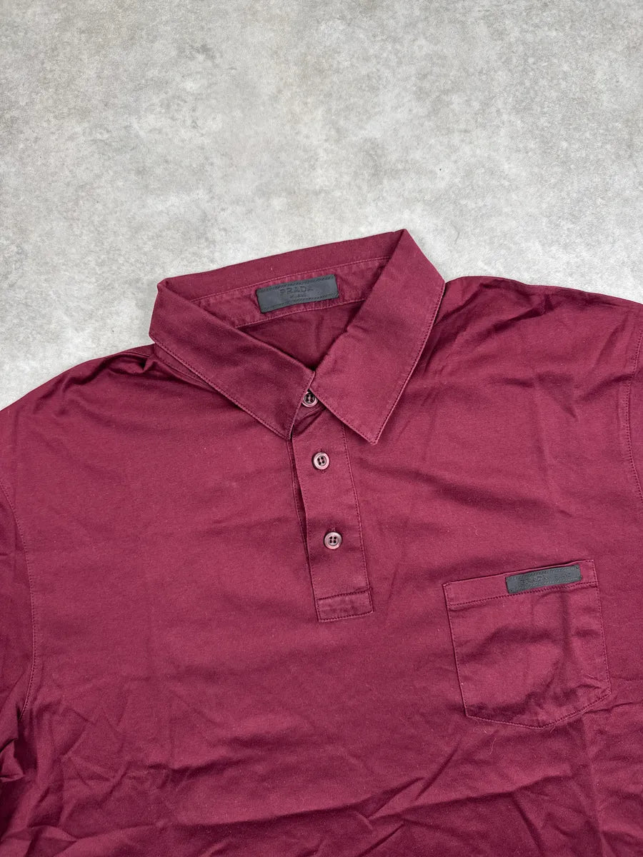 2010s Prada Burgundy Chest Pocket Polo wtERGoLP 6
