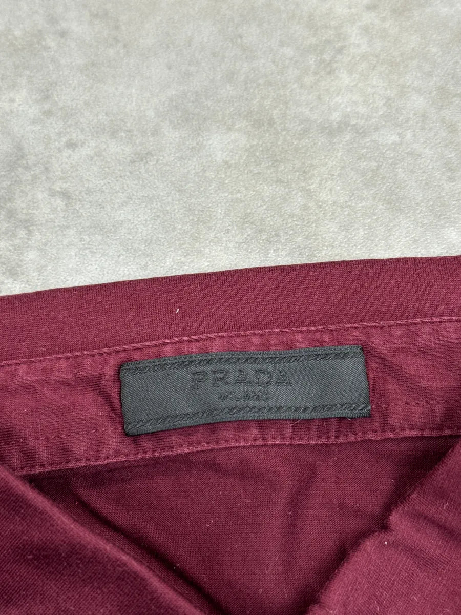 2010s Prada Burgundy Chest Pocket Polo wtERGoLP 8
