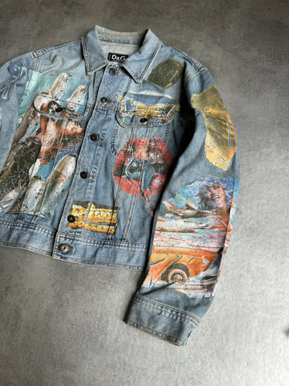 2000s Dolce & Gabbana Pin-Up Printed American Denim Jacket (M) - 7