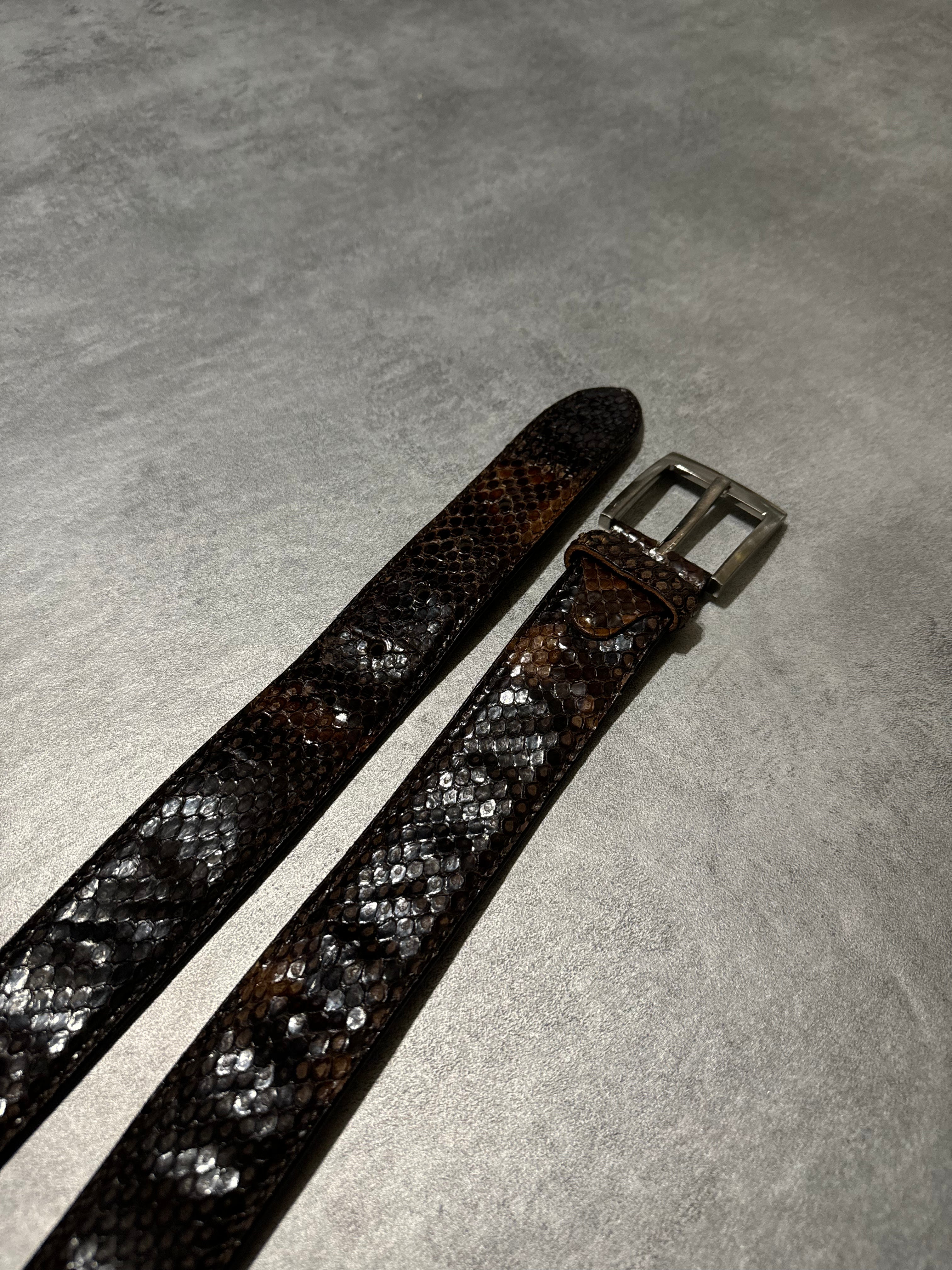 Artisanal Italian Bronze Python Leather Milanese Belt (OS) - 2