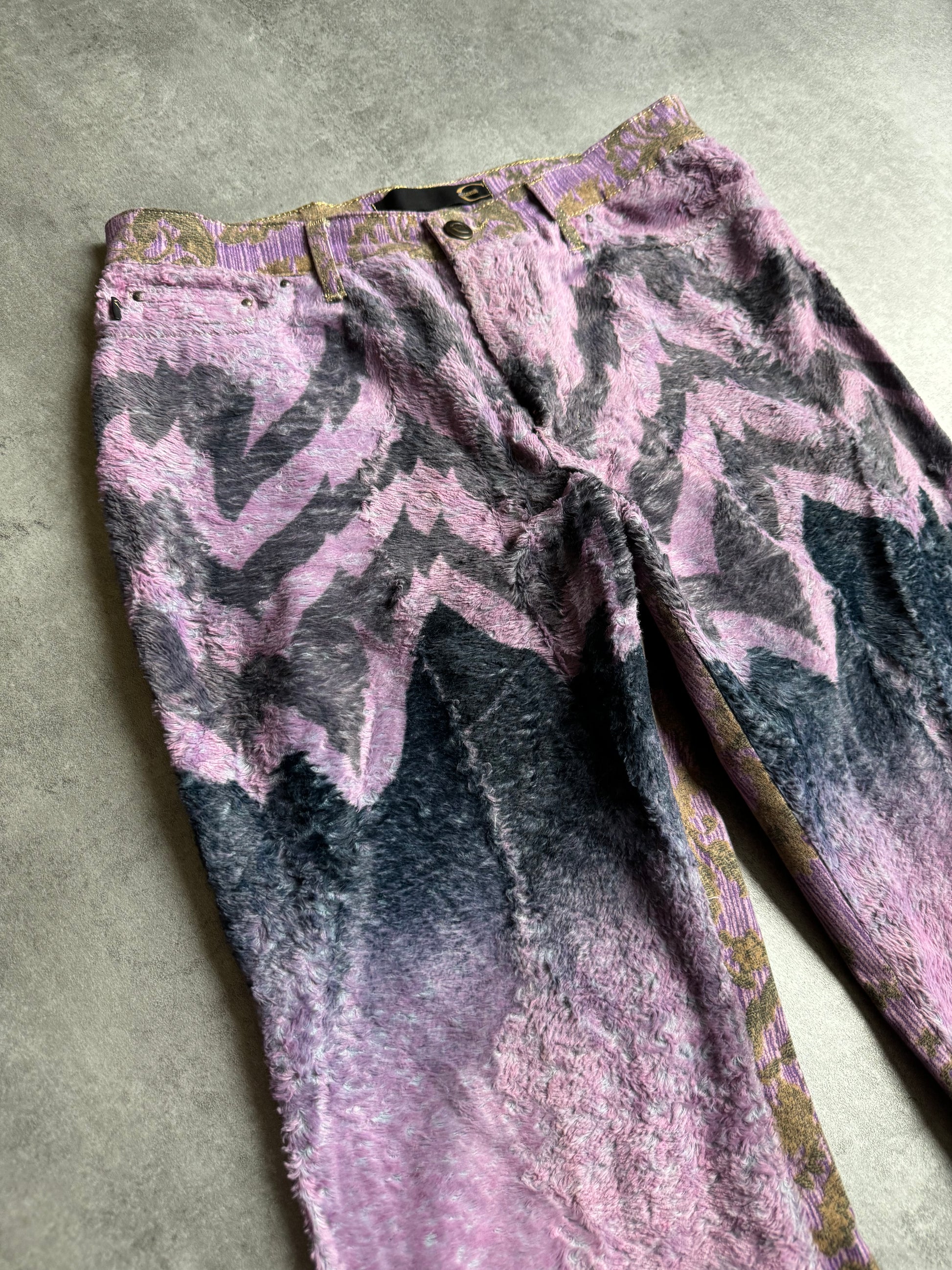 SS2005 Cavalli Mountain Peninsula Purple Relaxed Pants (S) - 9