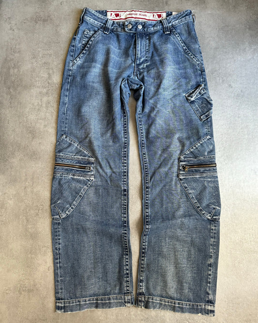 2000s Armani Cargo Double Knee Large Denim Jeans (M/L) - 1