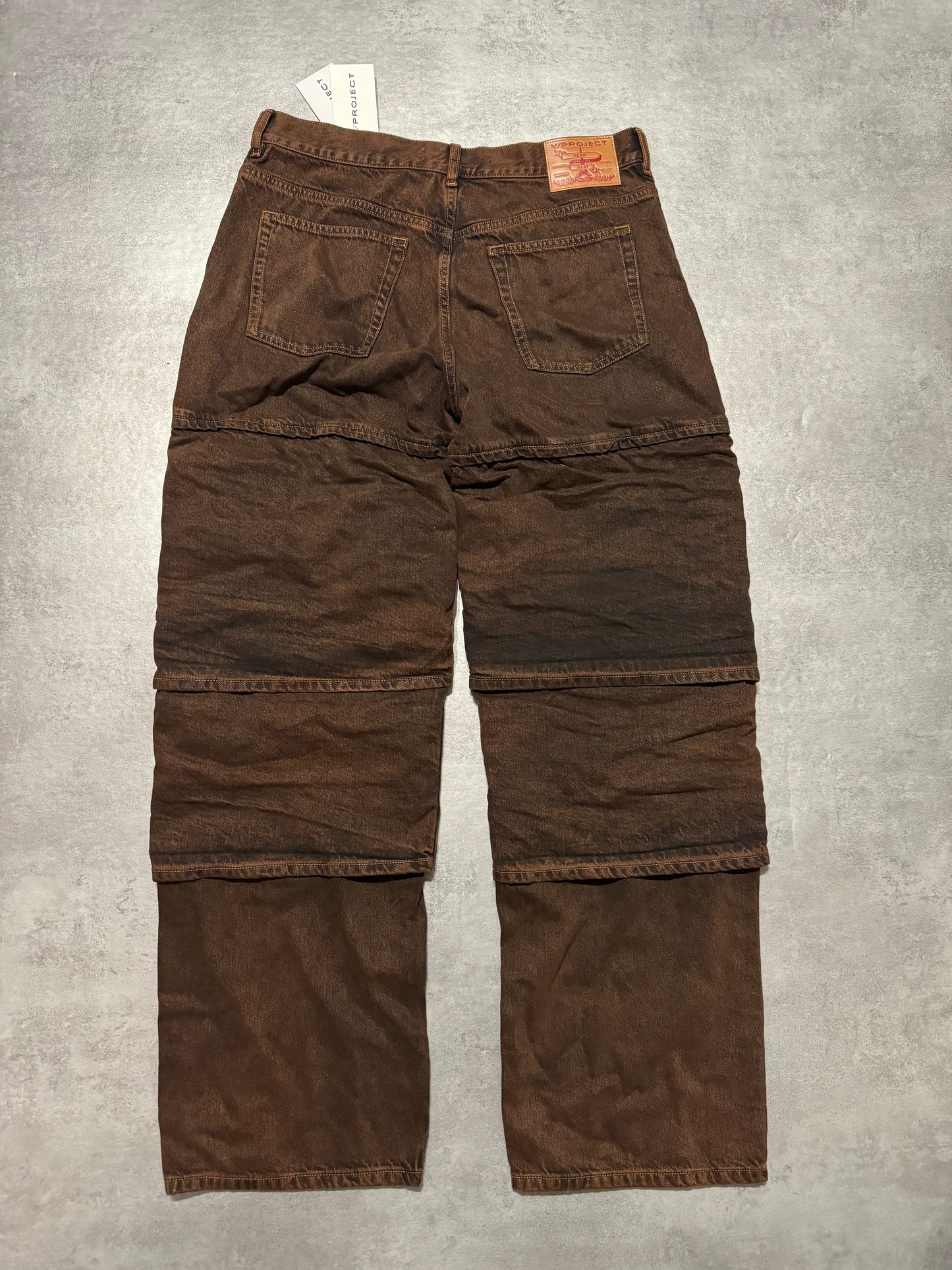 SS2024 Y/Project Brown Faded Superposed Extra Denim Jeans  (L/XL) - 2