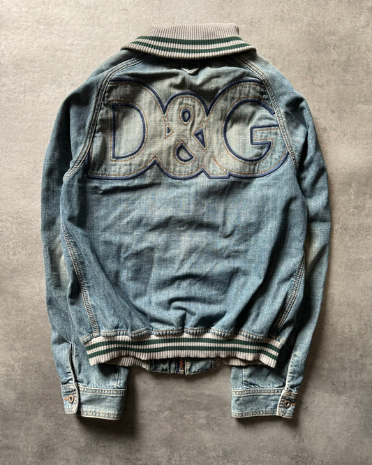 SS2005 Dolce & Gabbana Stonewash Logo Denim Jacket  (L) - 1