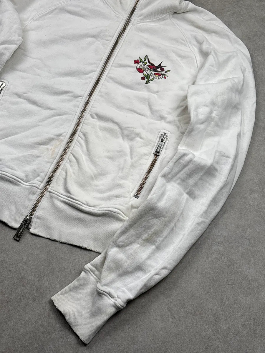 SS2005 Dsquared2 White Swallow Floral Zip-Up Light Jacket xDdTPdmp 7