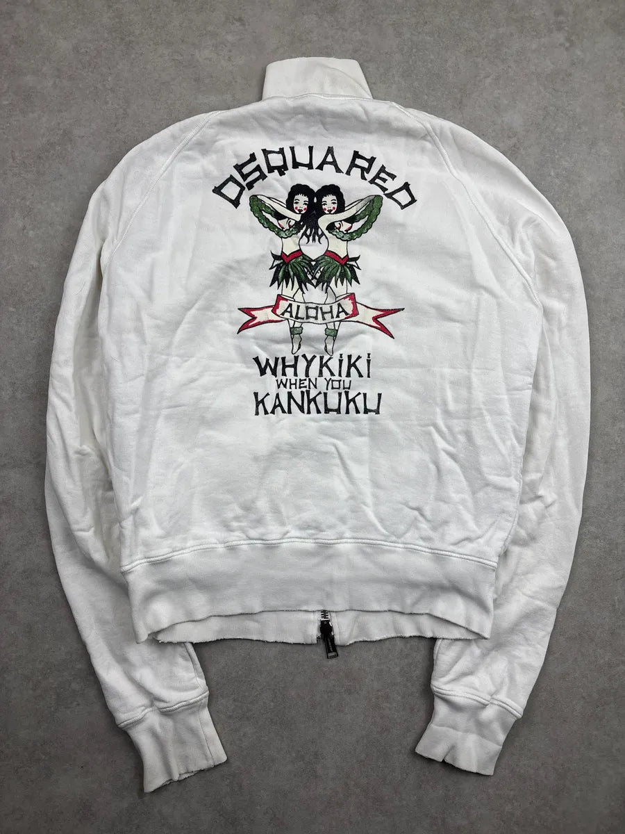 SS2005 Dsquared2 White Swallow Floral Zip-Up Light Jacket xDdTPdmp 3