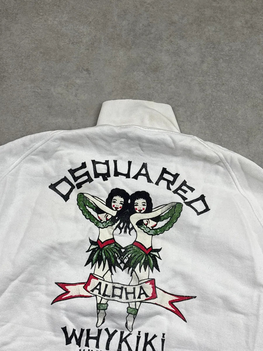 SS2005 Dsquared2 White Swallow Floral Zip-Up Light Jacket xDdTPdmp 8