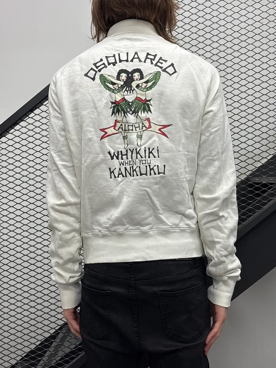SS2005 Dsquared2 White Swallow Floral Zip-Up Light Jacket xDdTPdmp 2