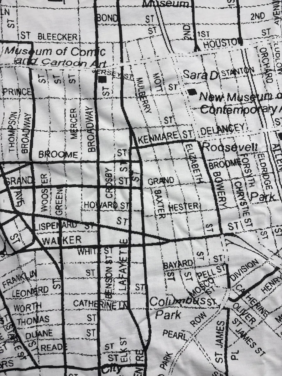 2000s White New York Map All-Over T-Shirt xHAnJspk 7