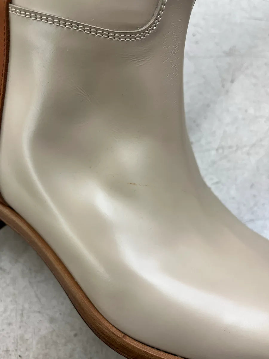 AW2022 Gucci Contrast Stripe Beige Ankle Leather Boots xIGrvddE 3