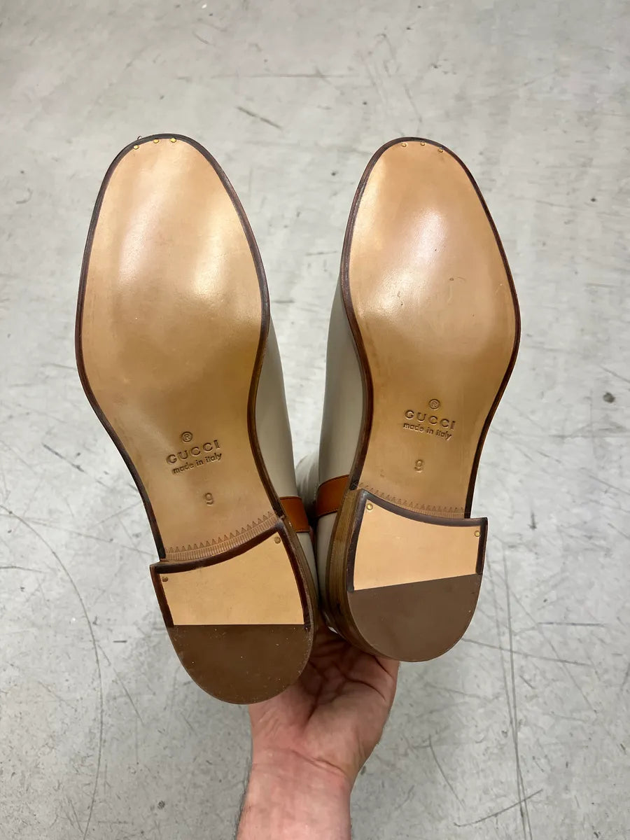AW2022 Gucci Contrast Stripe Beige Ankle Leather Boots xIGrvddE 8