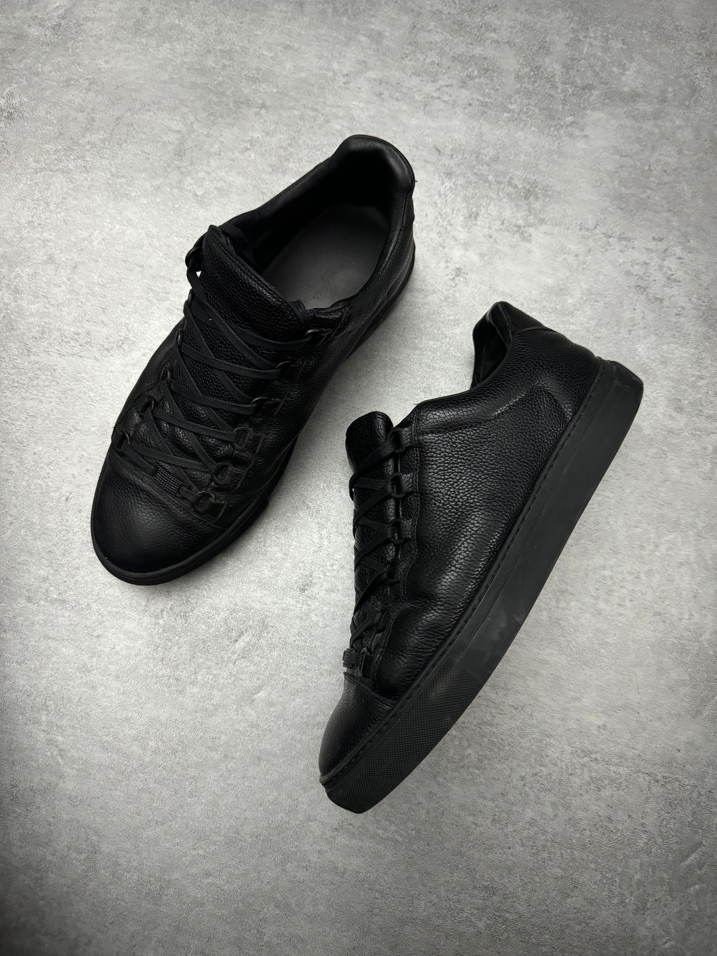 Balenciaga Arena Black Low Pure Leather Shoes (43) - 10