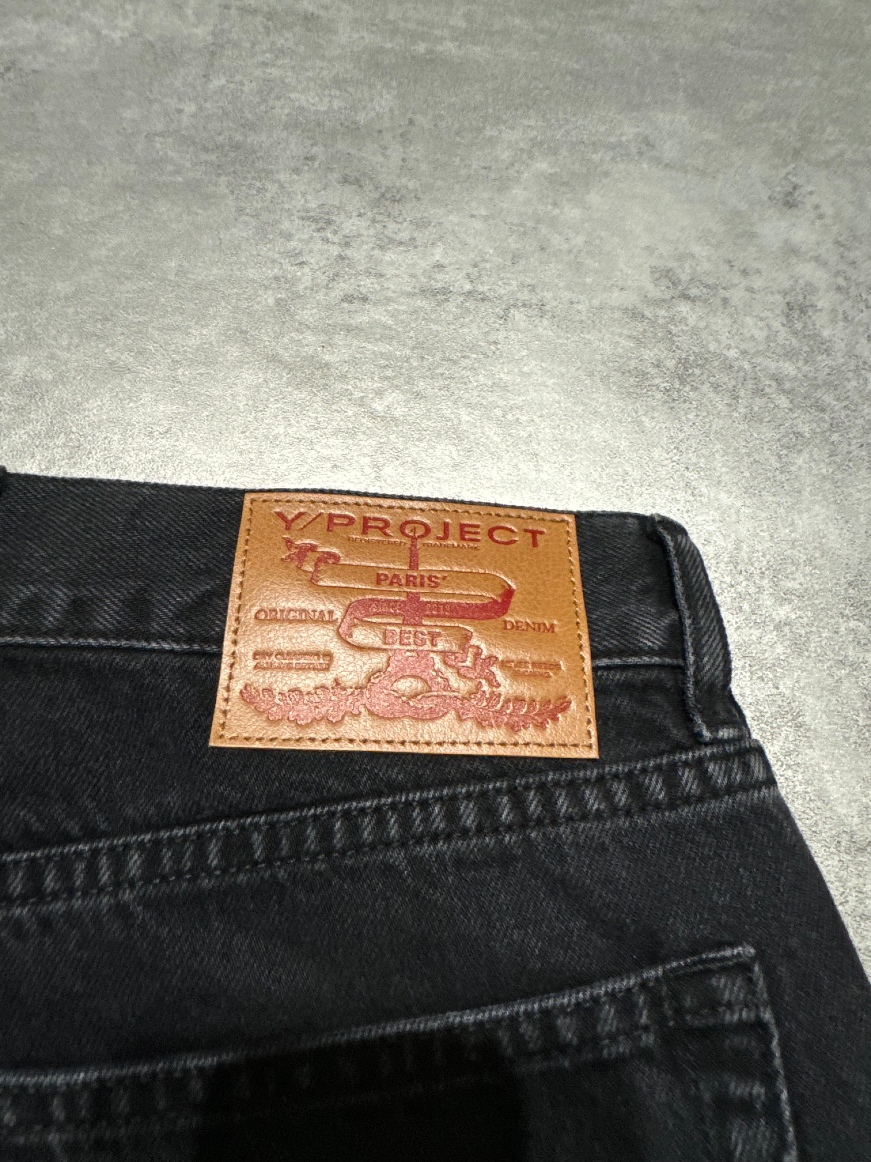 SS2025 Y/Project Snap Evergreen Black Denim Jeans (L) - 12