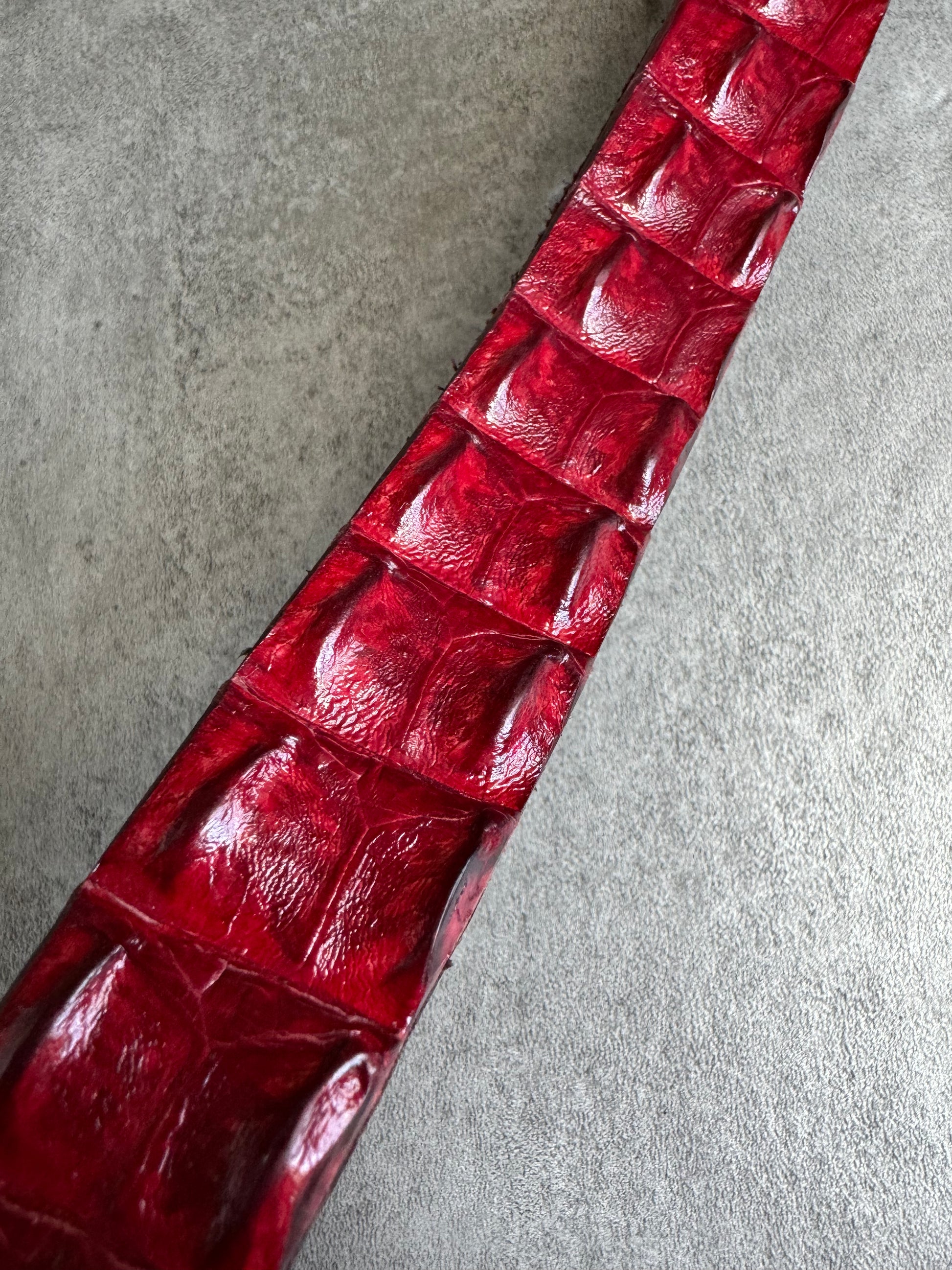 Scunzani Excellence Red Genuine Crocodile Leather Belt  (OS) - 4