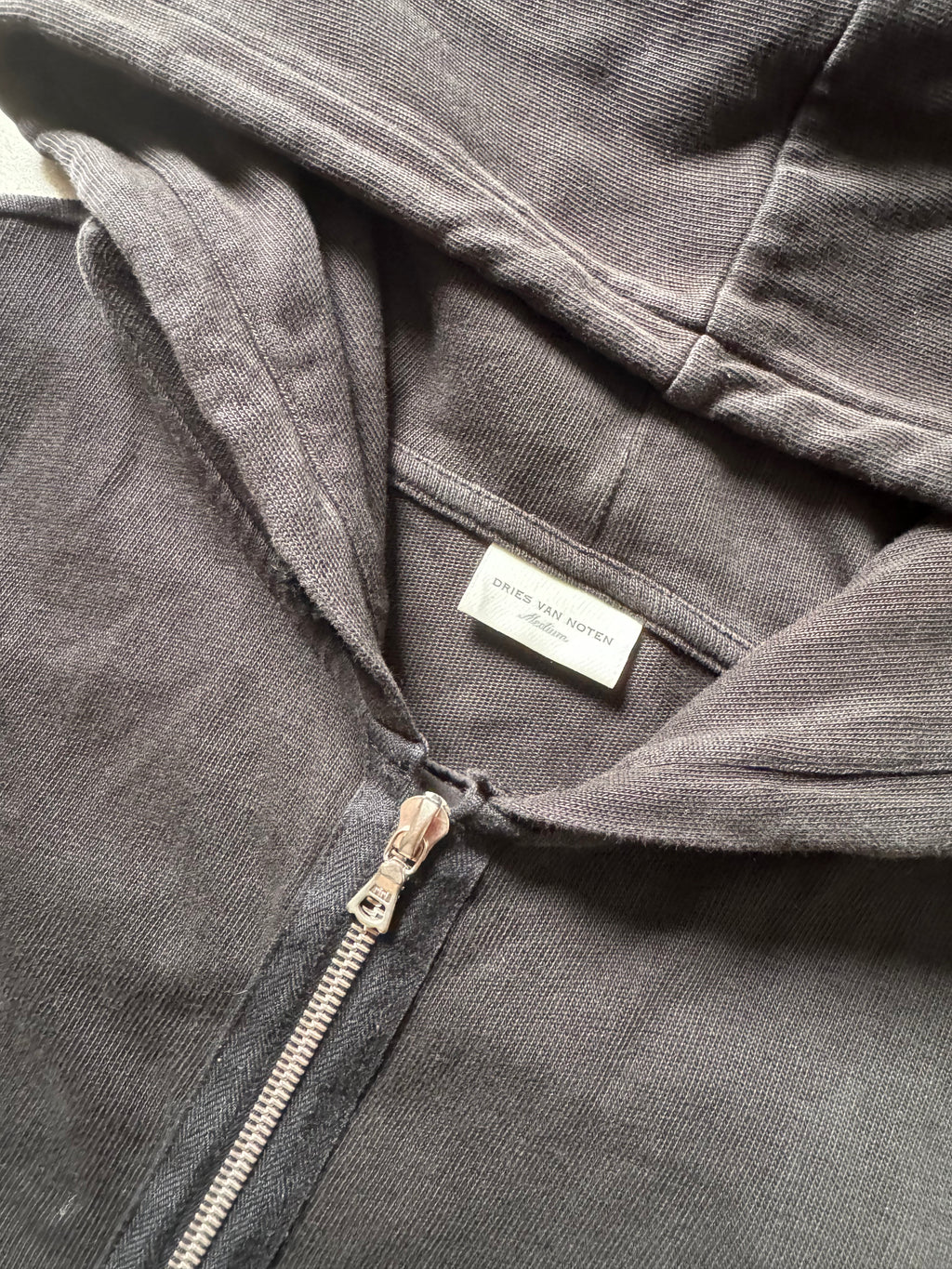 AW2014 Dries Van Noten Full Back-Zip Black Hooded Sweater (M) - 9