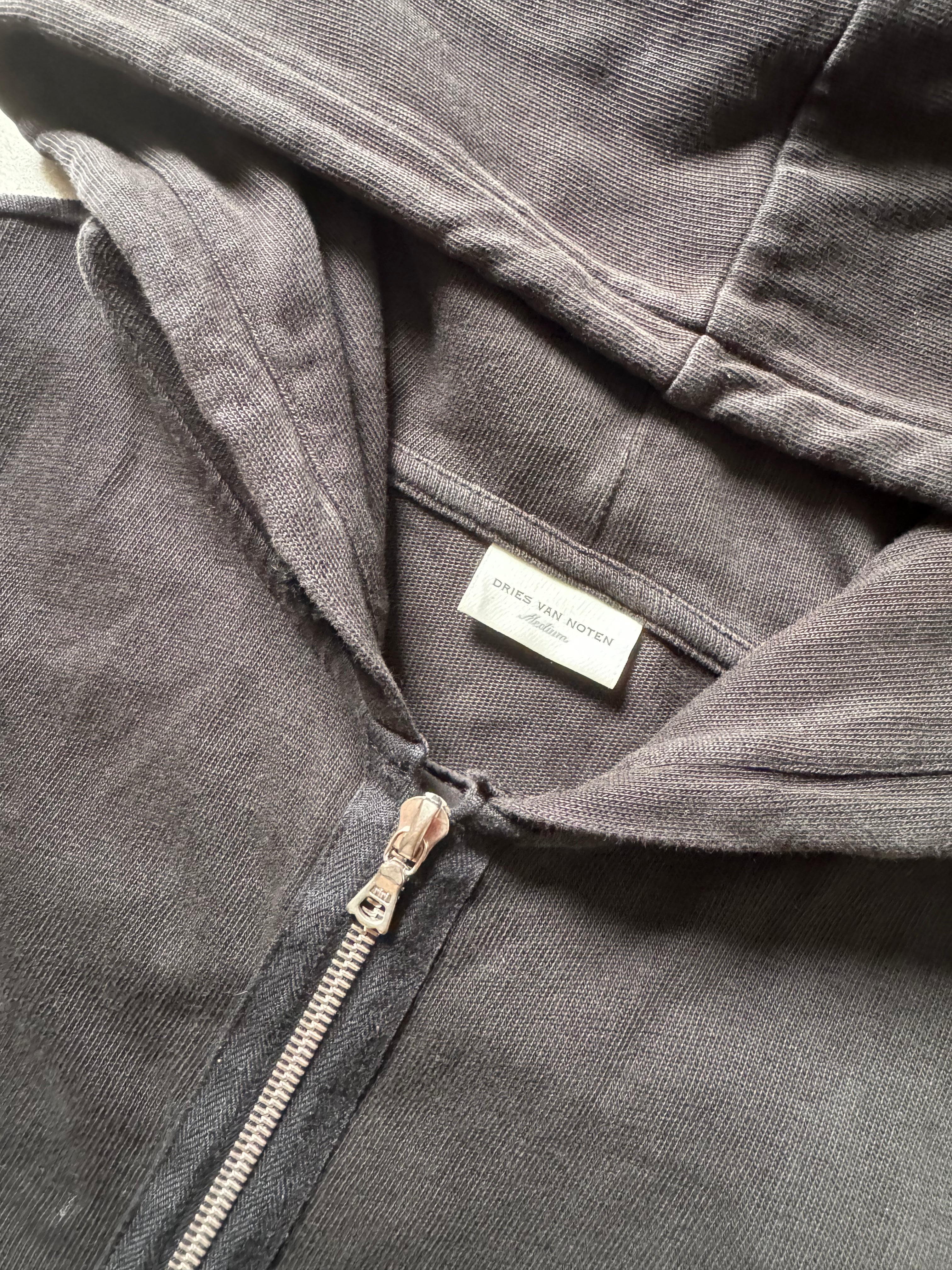 AW2014 Dries Van Noten Full Back-Zip Black Hooded Sweater (M) - 9