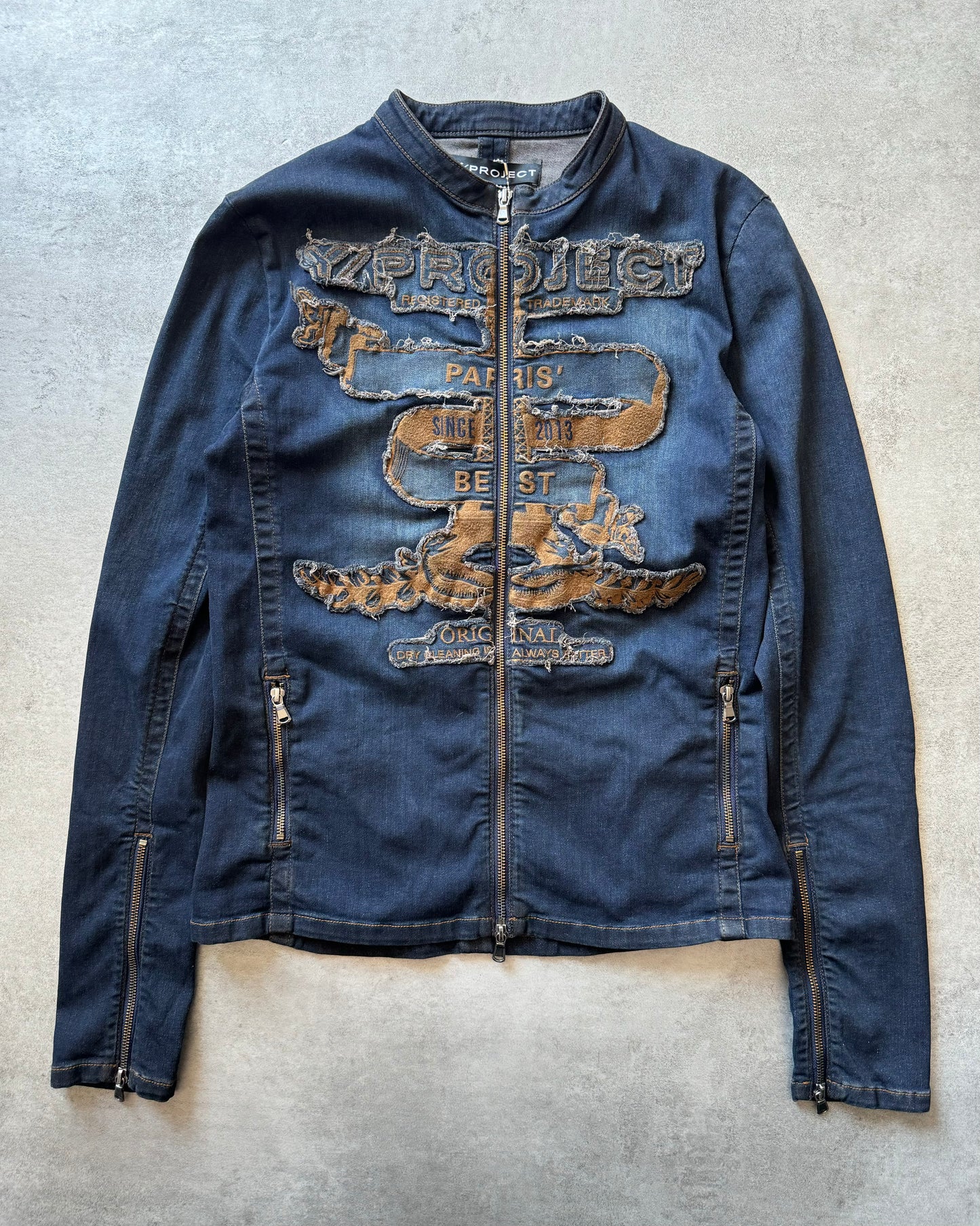 Y/Project Blue Best Fitted Distressed Denim Jackets (S) - 4