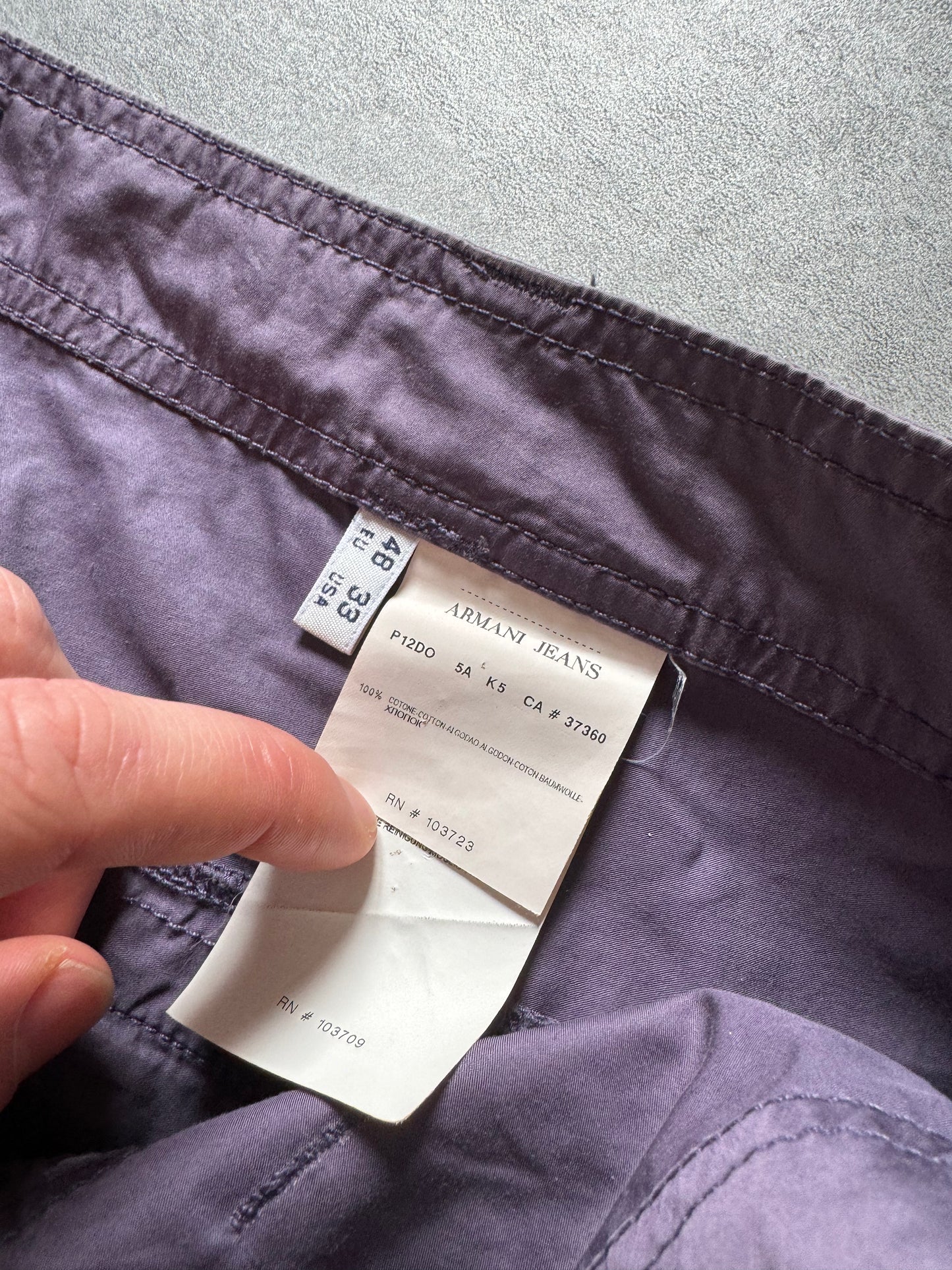 2000s Armani Purple Relaxed Cargo Pants (L) - 7