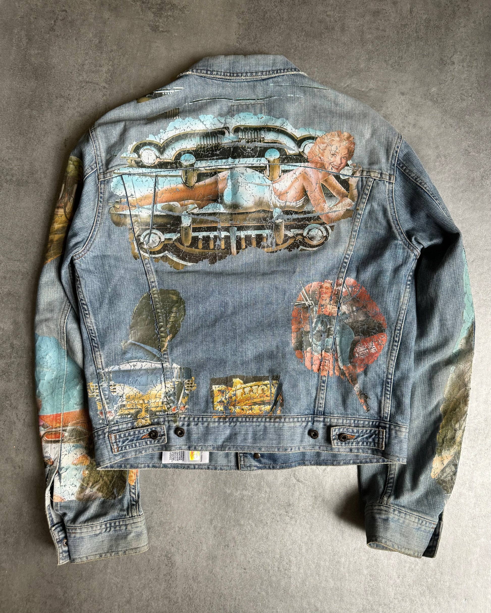 2000s Dolce & Gabbana Pin-Up Printed American Denim Jacket (M) - 1