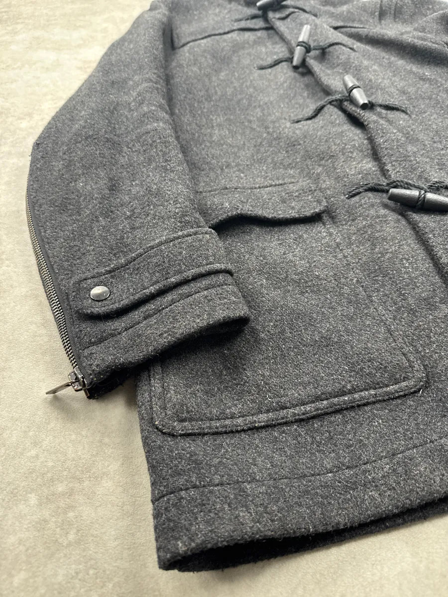 AW2010 Givenchy Grey Wool Hooded Tartan Lined Toggle Coat xaZjtMLk 6