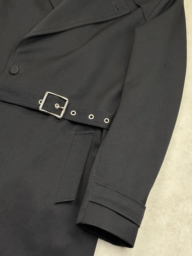 2000s Xavier Delcour Black Classy Trench Coat kJrUWHD 7