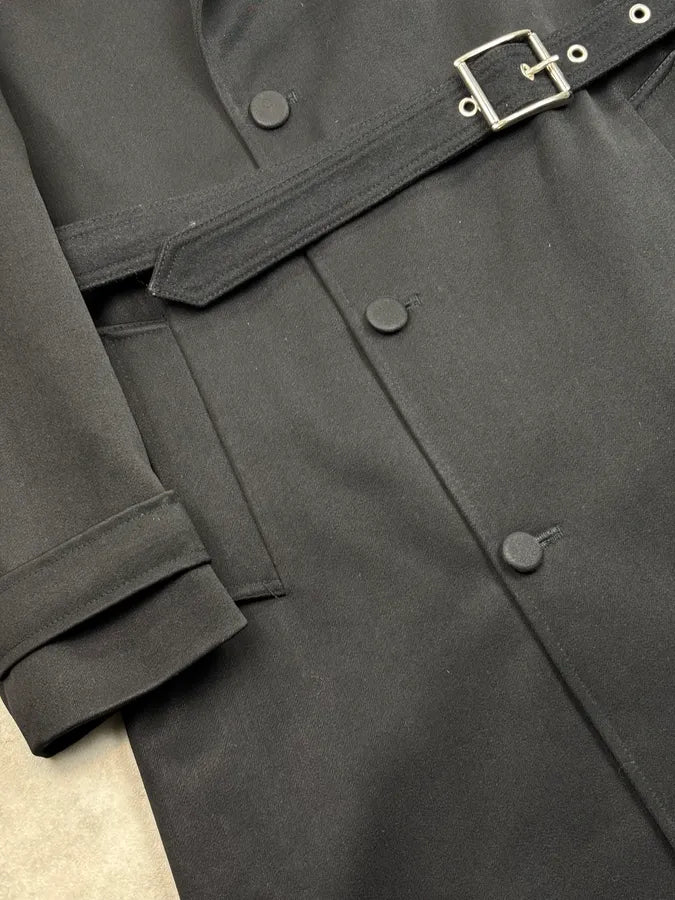 2000s Xavier Delcour Black Classy Trench Coat kJrUWHD 8