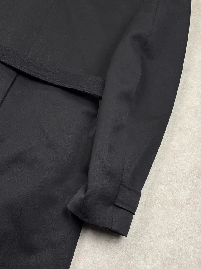 2000s Xavier Delcour Black Classy Trench Coat kJrUWHD 9