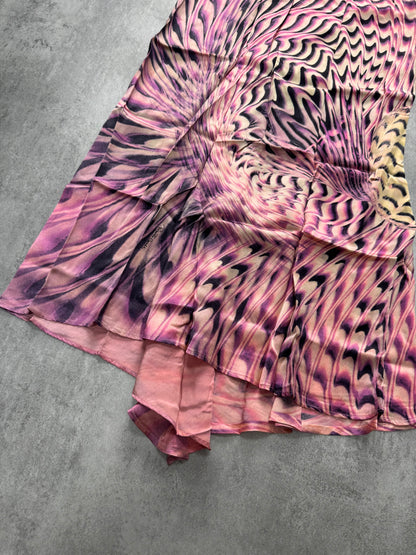 SS2001 Roberto Cavalli Psychadelic Pink Skirt (L) - 8