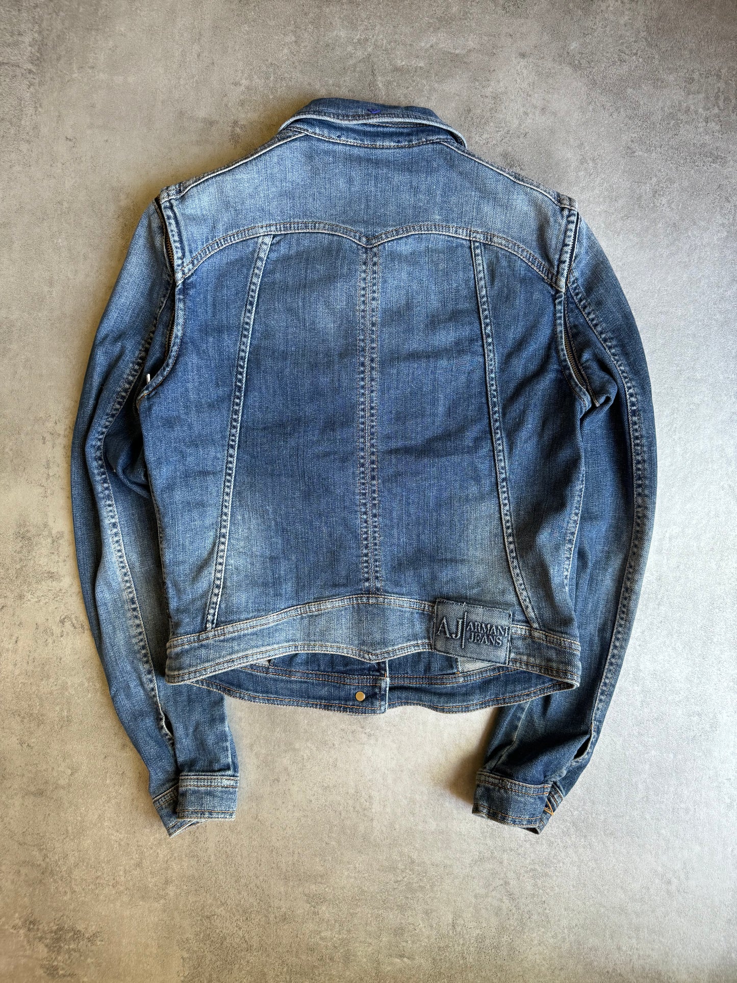 2000s Armani Denim Jacket with Detachable Arms (XS) - 7