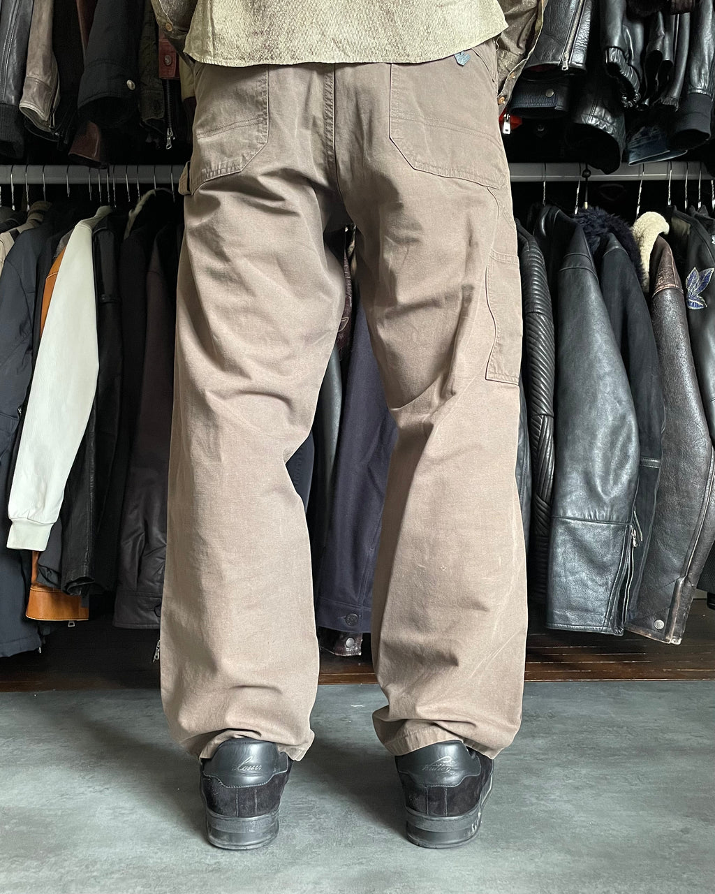 1990s Armani Brown Faded Cozy Oversized Pants  (XL) - 5