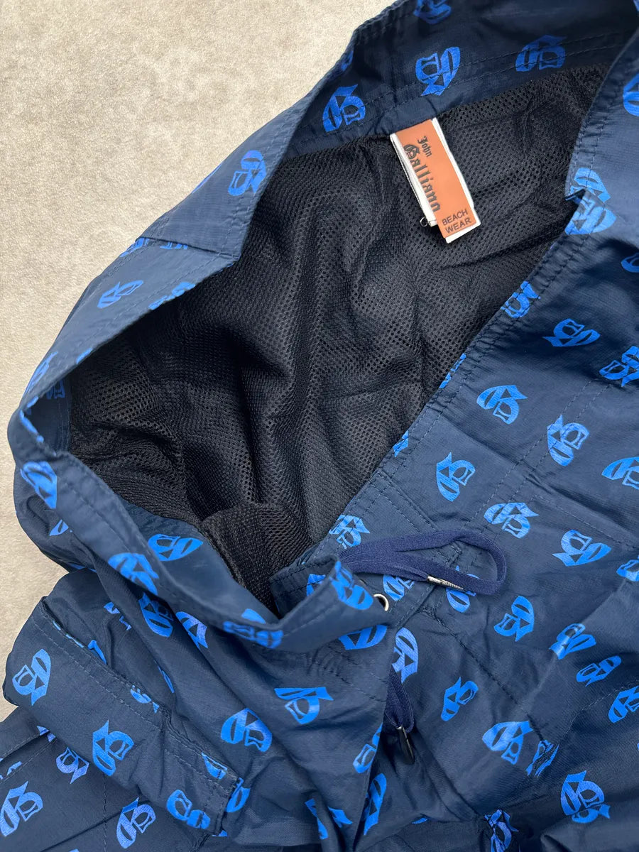 John Galliano Navy All-Over Monogram Cargo Shorts xjMmTmfh 14