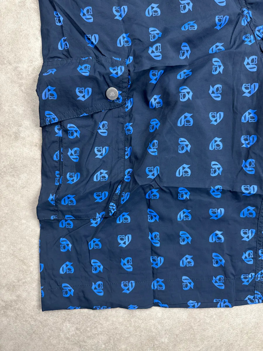 John Galliano Navy All-Over Monogram Cargo Shorts xjMmTmfh 7