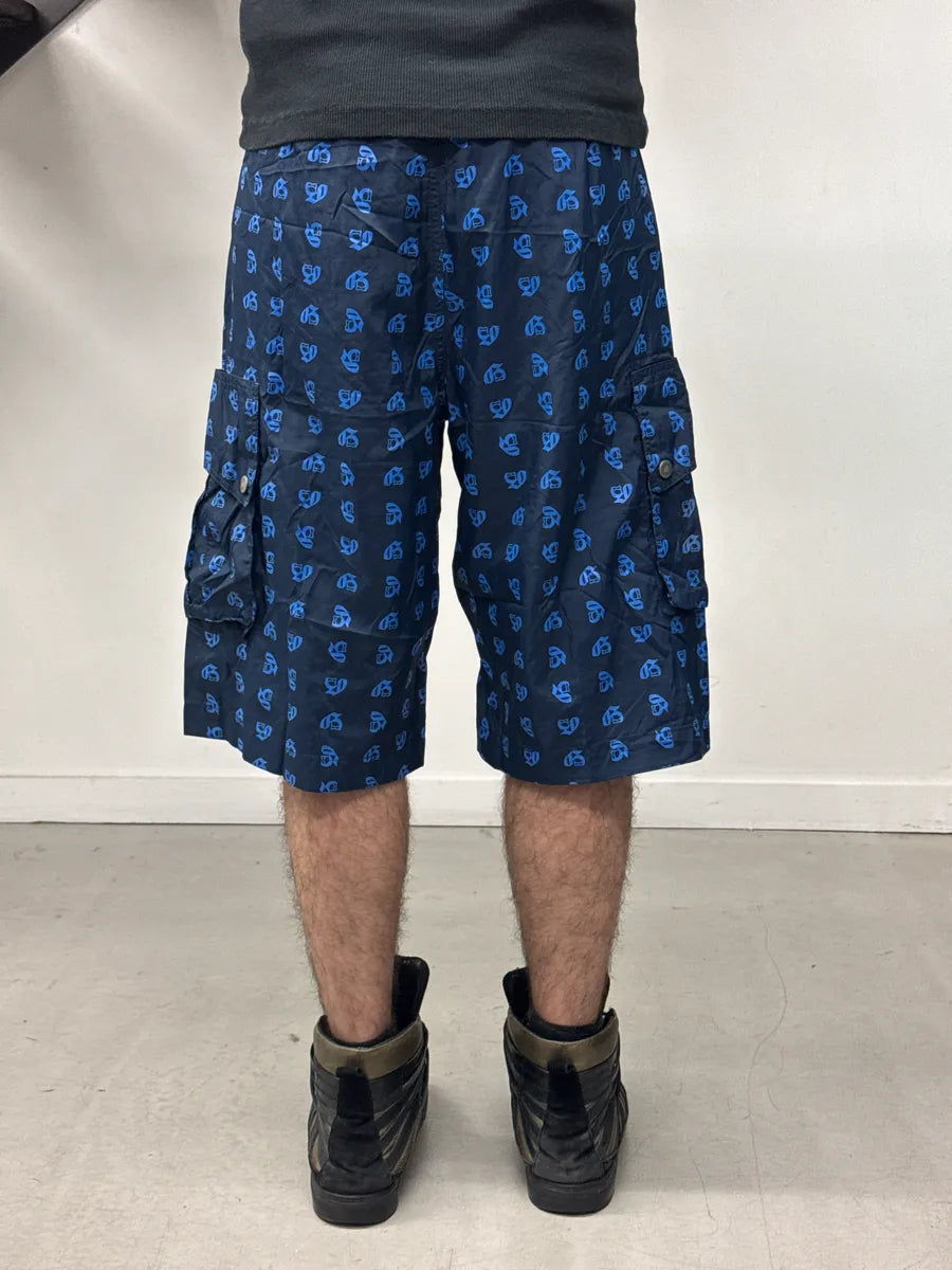 John Galliano Navy All-Over Monogram Cargo Shorts xjMmTmfh 2