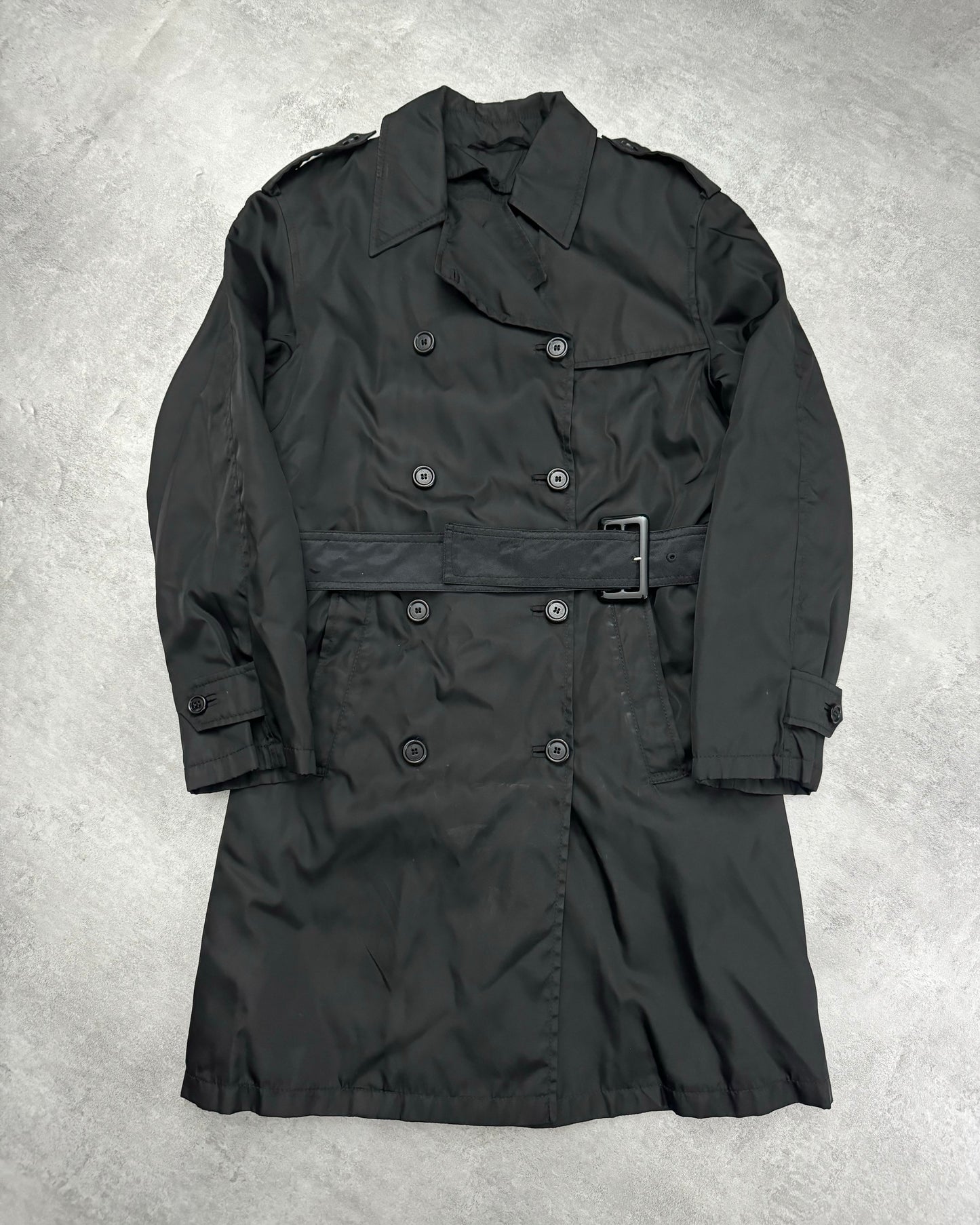 2000s Prada Black Trench Waterproof Nylon Jacket (XS) - 1