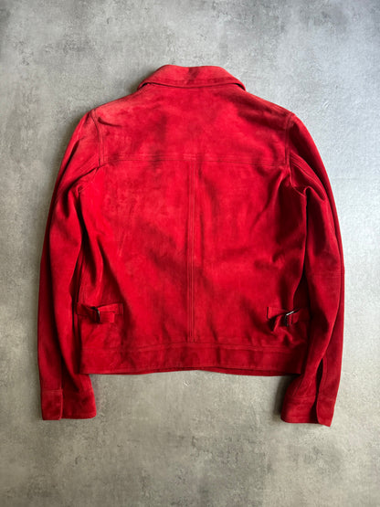 SS2017 Emporio Armani Red Suede Leather Jacket (M) - 2