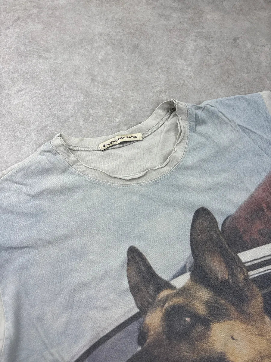 2000s Balenciaga Grey German Shepherd Police T-Shirt xmBQwlQY 4