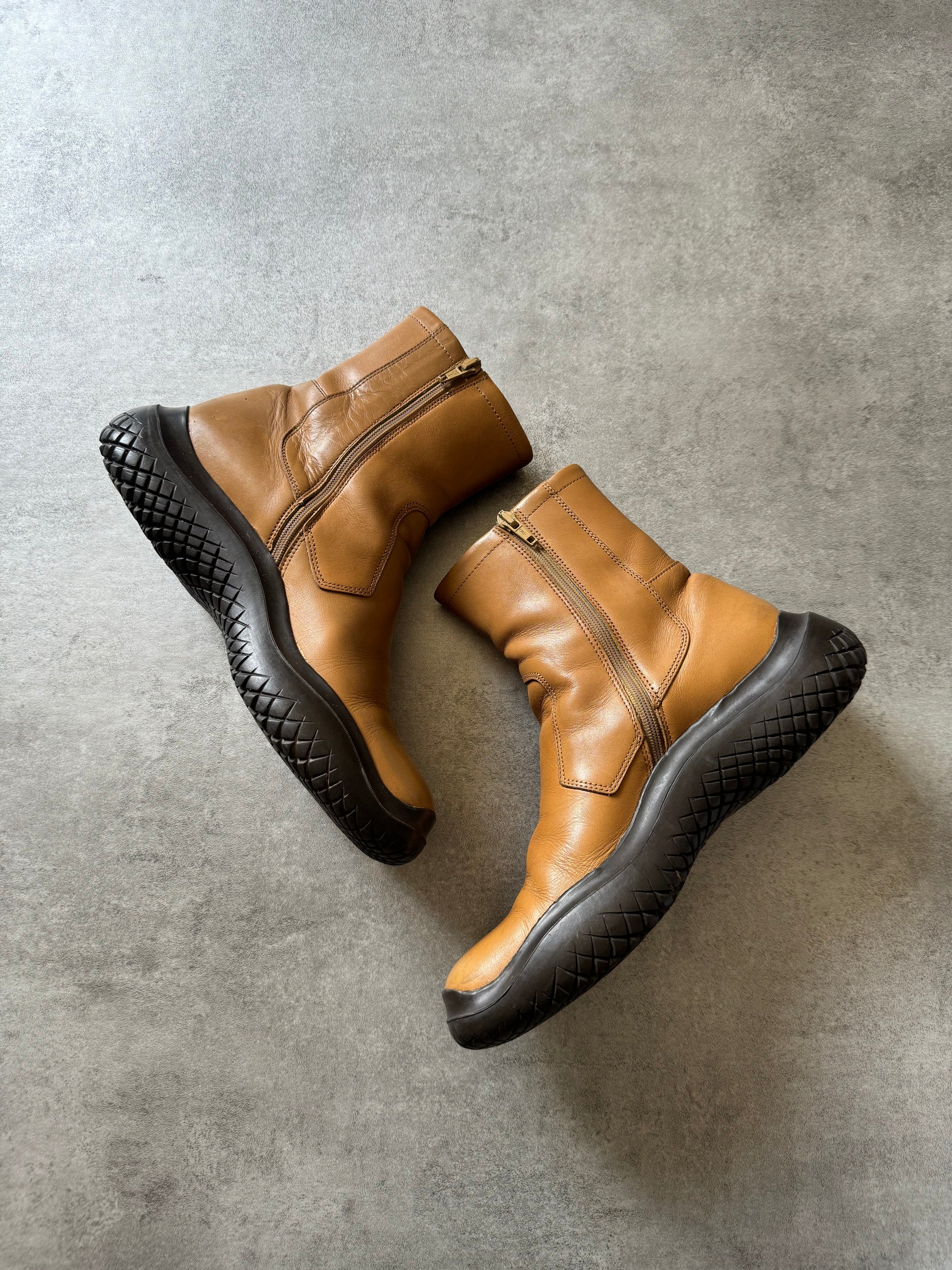 FW1999 Prada Camel Premium Leather Boots (40) - 2