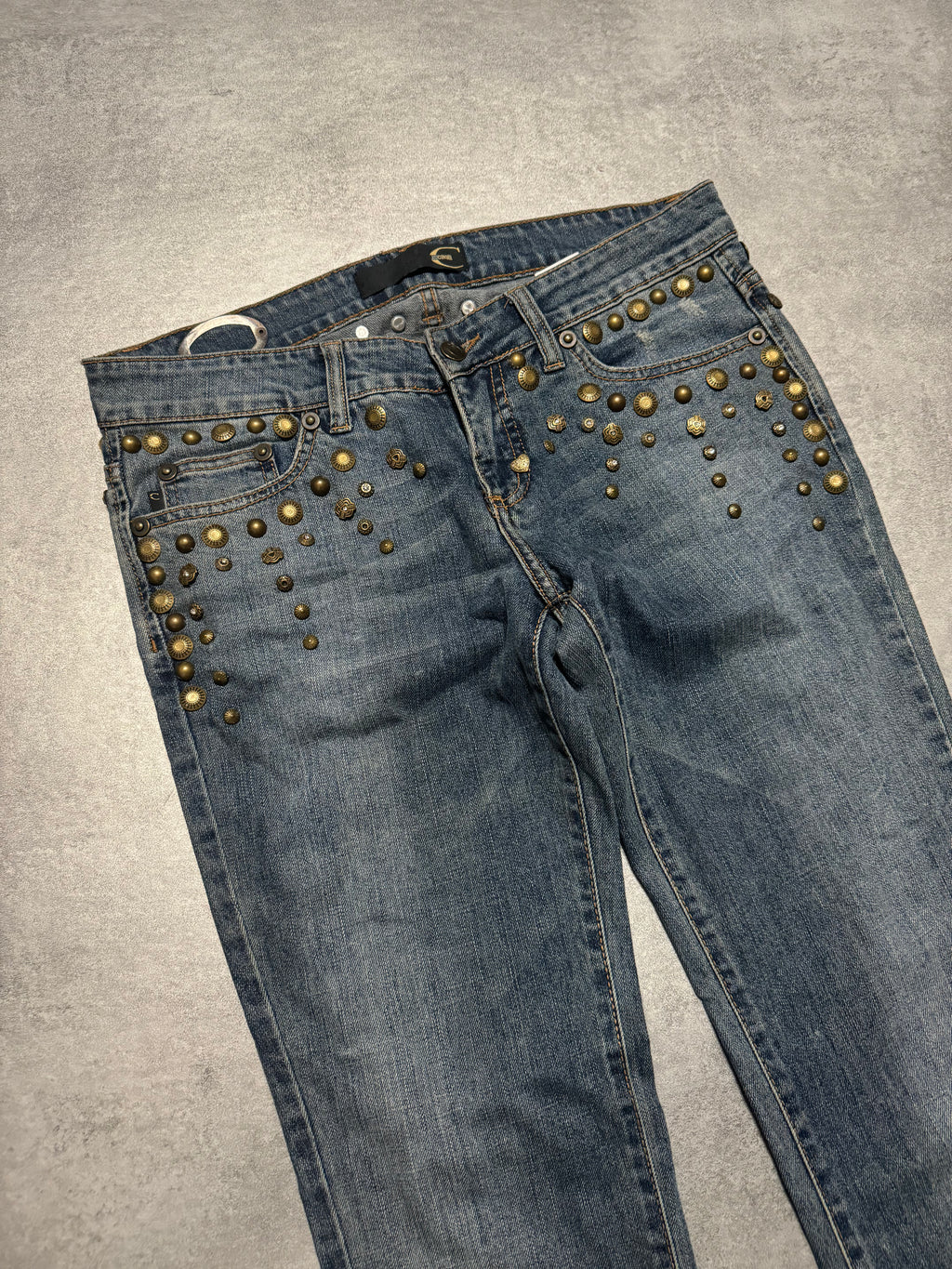 SS2008 Cavalli Studded Sun Faded Denim Jeans (S/M) - 10