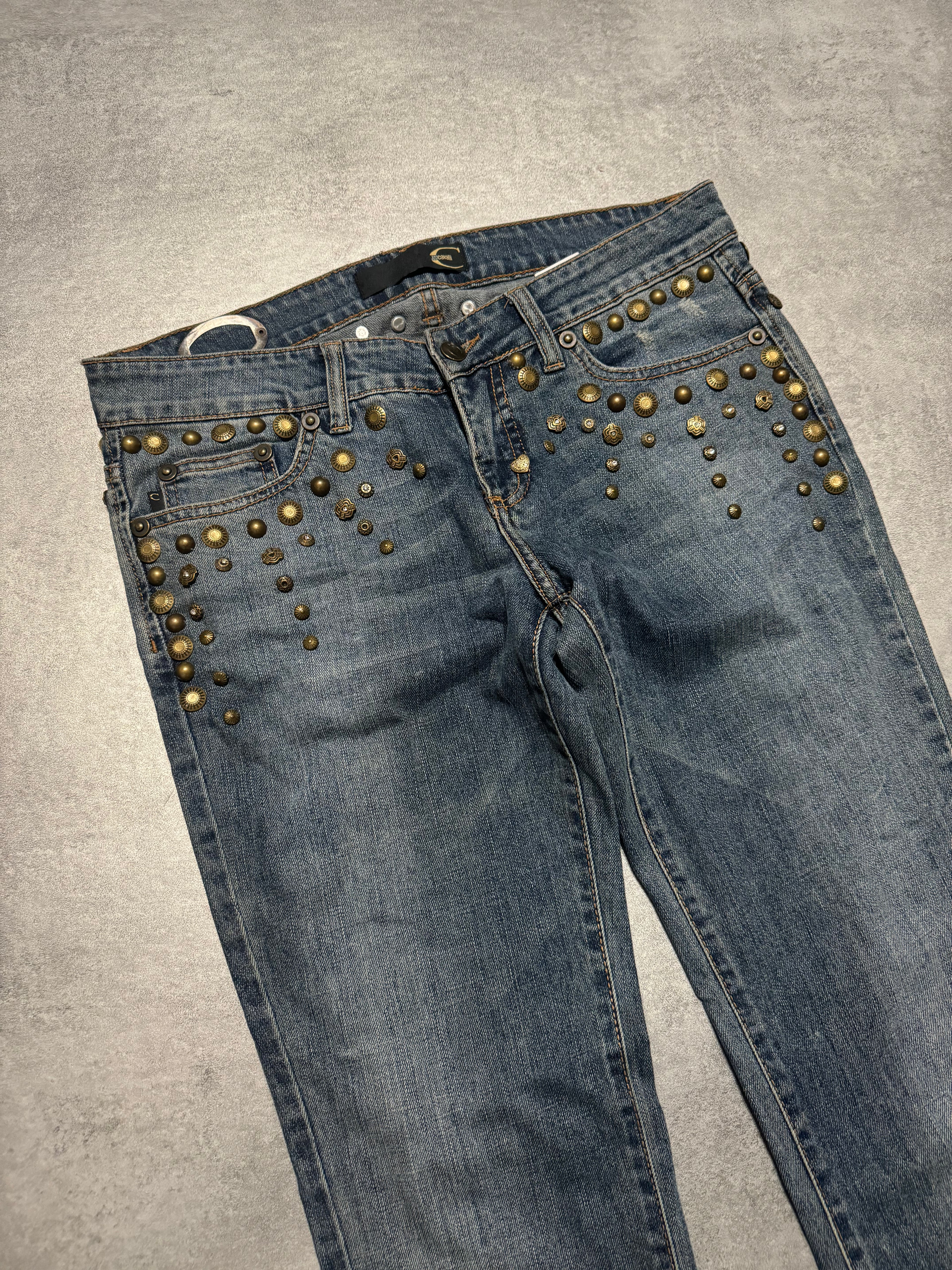 SS2008 Cavalli Studded Sun Faded Denim Jeans (S/M) - 10