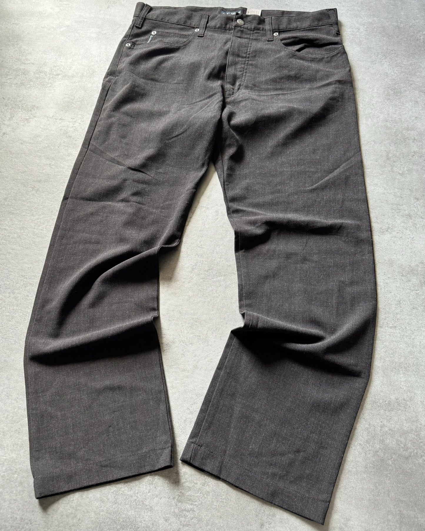 2000s Armani Anthracite Cozy Pants   (XL) - 1