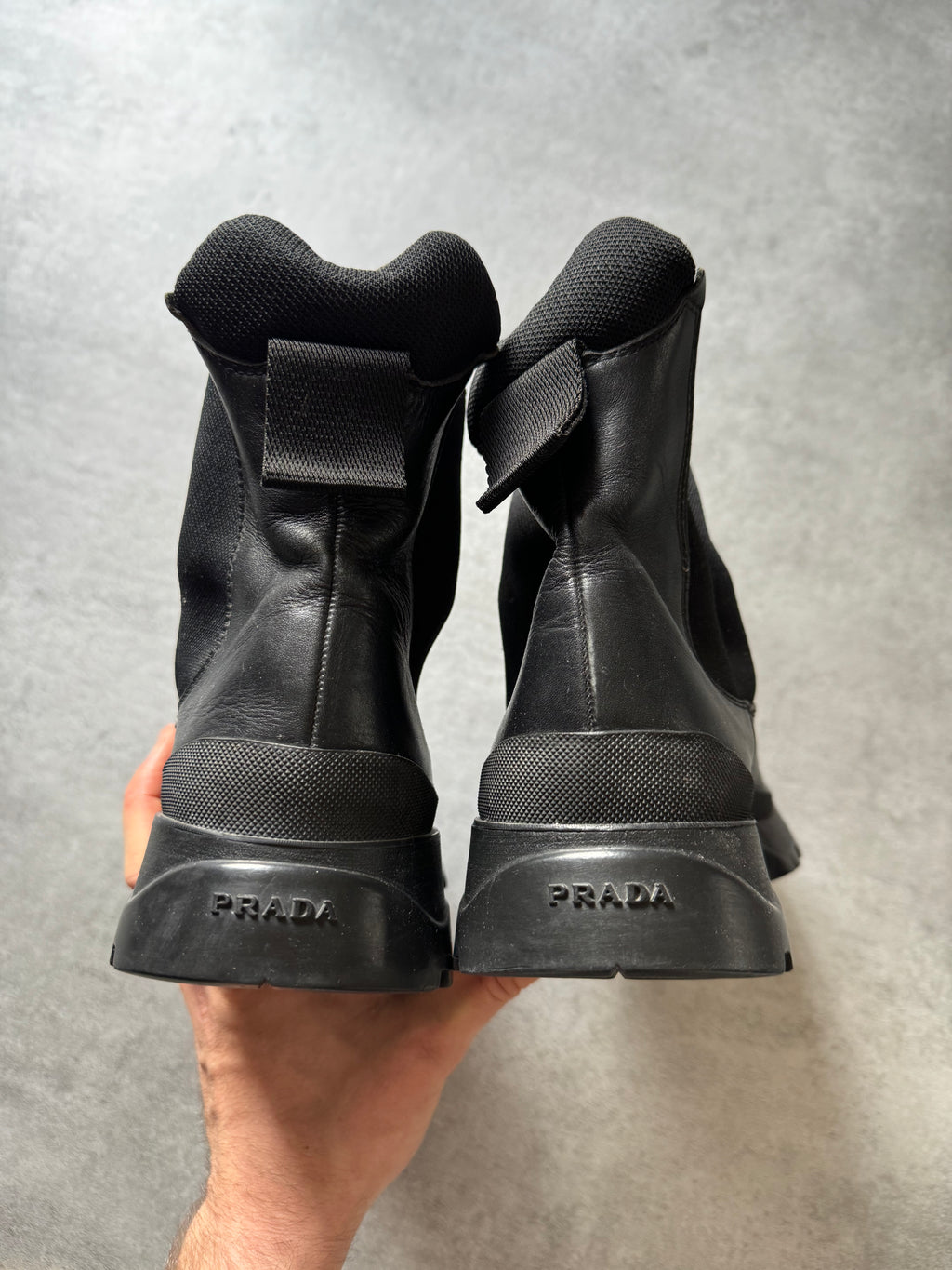 2000s Prada Vibram Black Leather Boots (44,5) - 7