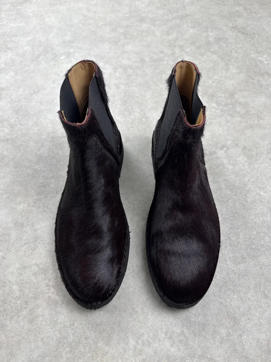 A.P.C. Dark Burgundy Pony Hair Chelsea Boots xtqkcGSj 1