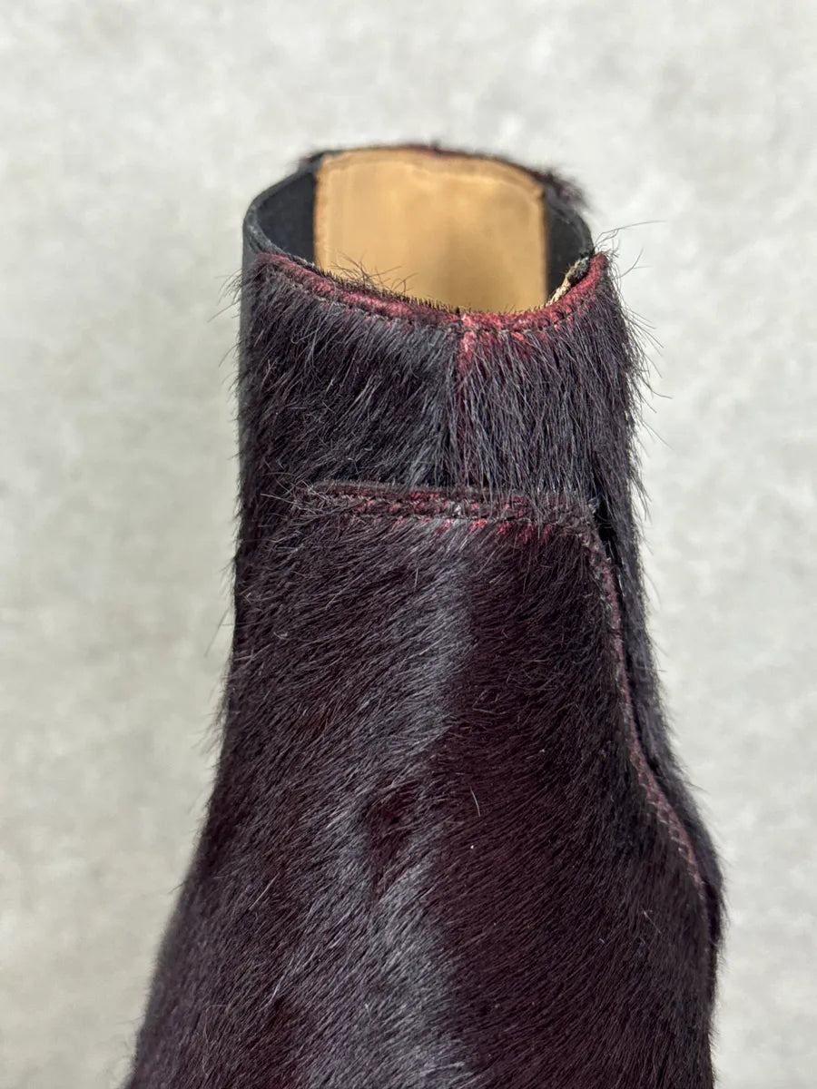 A.P.C. Dark Burgundy Pony Hair Chelsea Boots xtqkcGSj 7