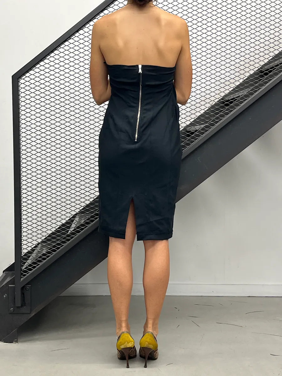 2000s Dolce & Gabbana Black Sunburst Mesh Panel Bustier Dress xugUleOl 1