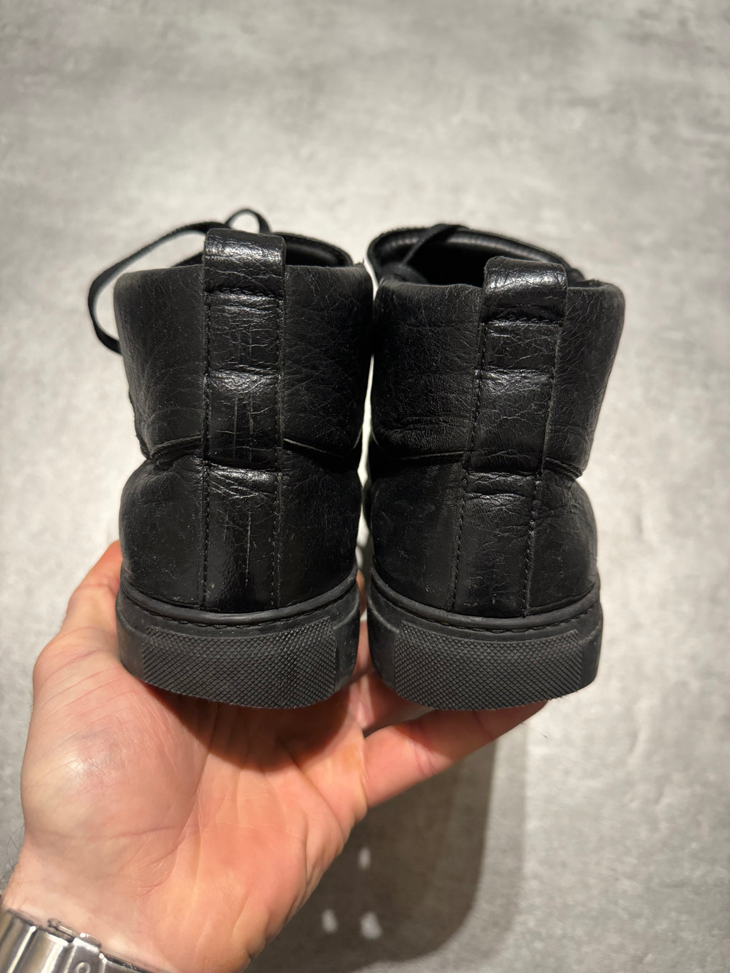 Balenciaga Arena Black High Top Leather (41) - 5