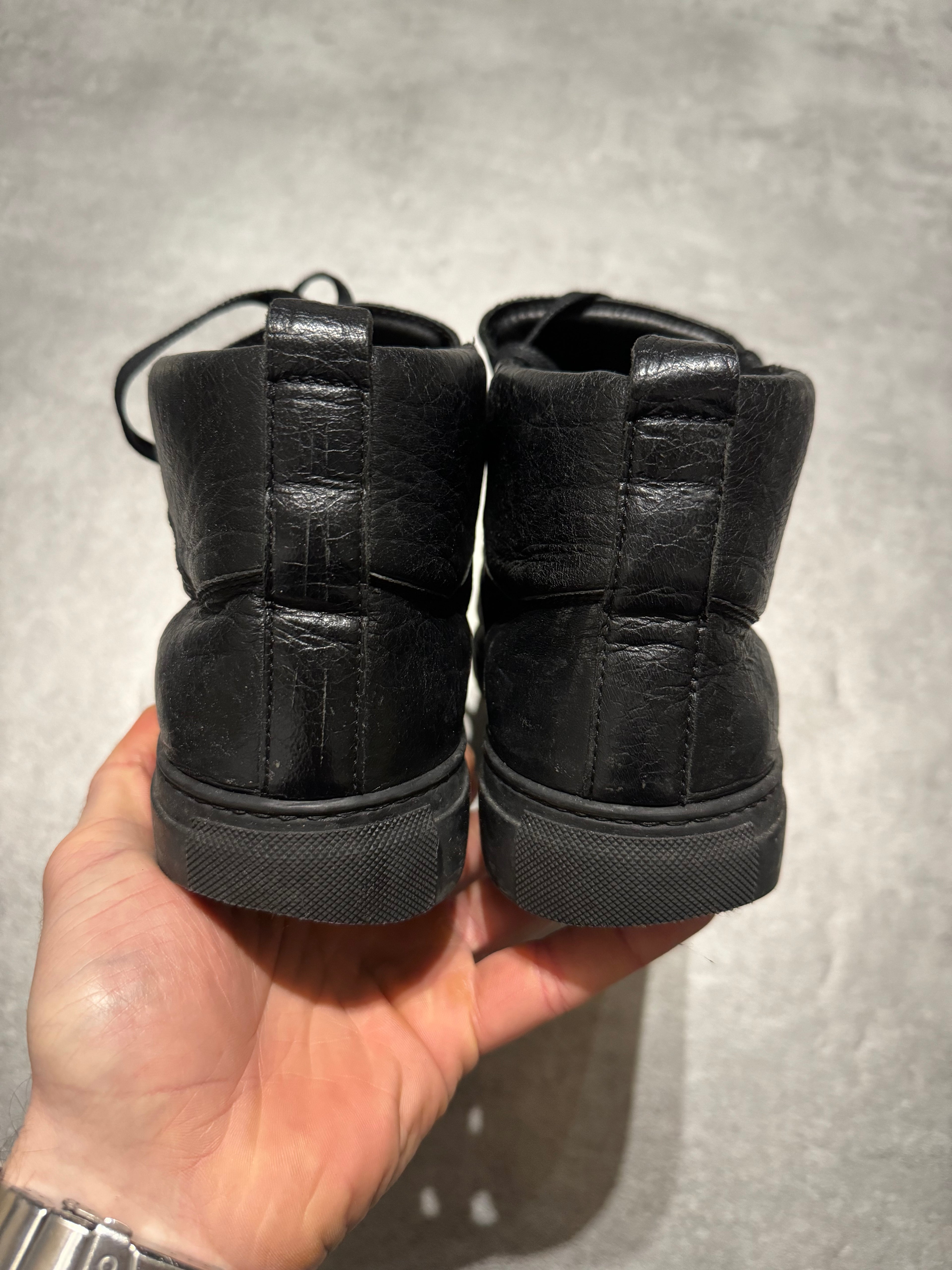 Balenciaga Arena Black High Top Leather (41) - 5