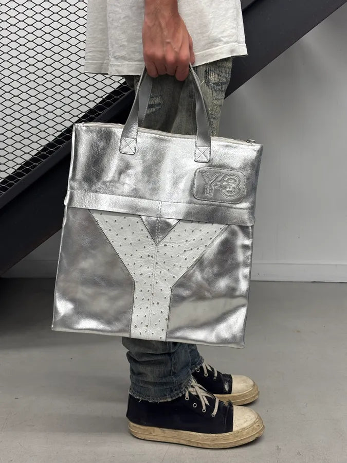 Y-3 X Adidas Leather Silver handle Bag  SswLyUb 0