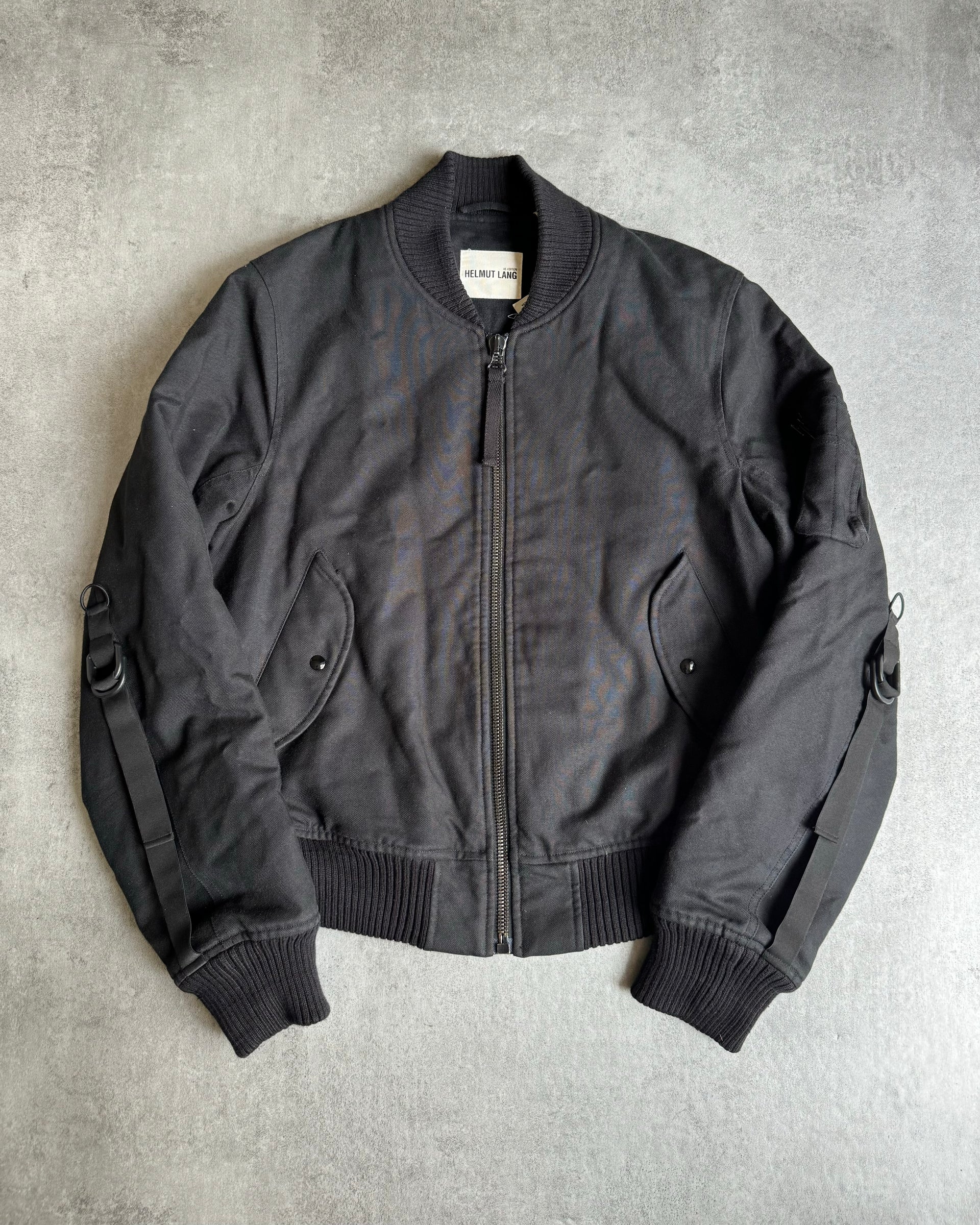 AW2003 Helmut Lang Black Bondage Re-edition Bomber Jacket (M